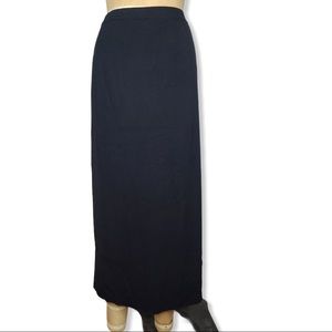 Eileen Fisher knit midi black skirt size small